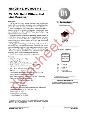 MC100E116FNG datasheet  